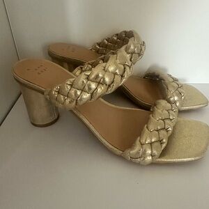 a new day Metallic Gold Braided Heels